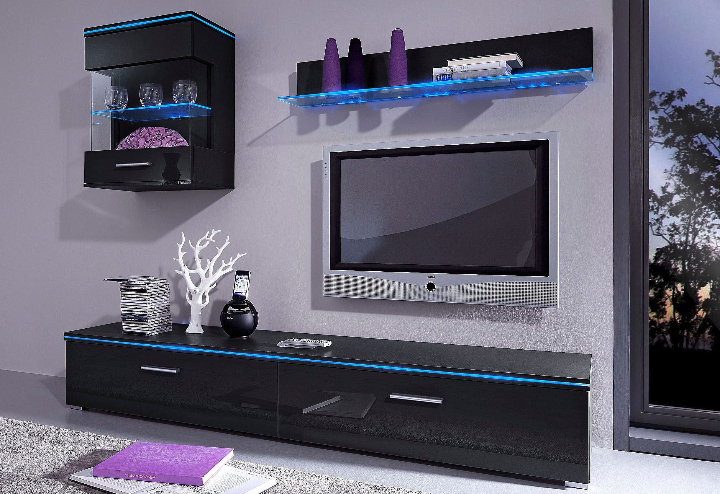 Lowboard HÖLTKEMEYER "Show TV-Board, TV-Schrank", schwarz, B:180cm H:31cm T:40cm, Sideboards, Lowboard, Breite 120 oder 180 cm schwarz B/H/T: 180cm x 31cm x 40cm