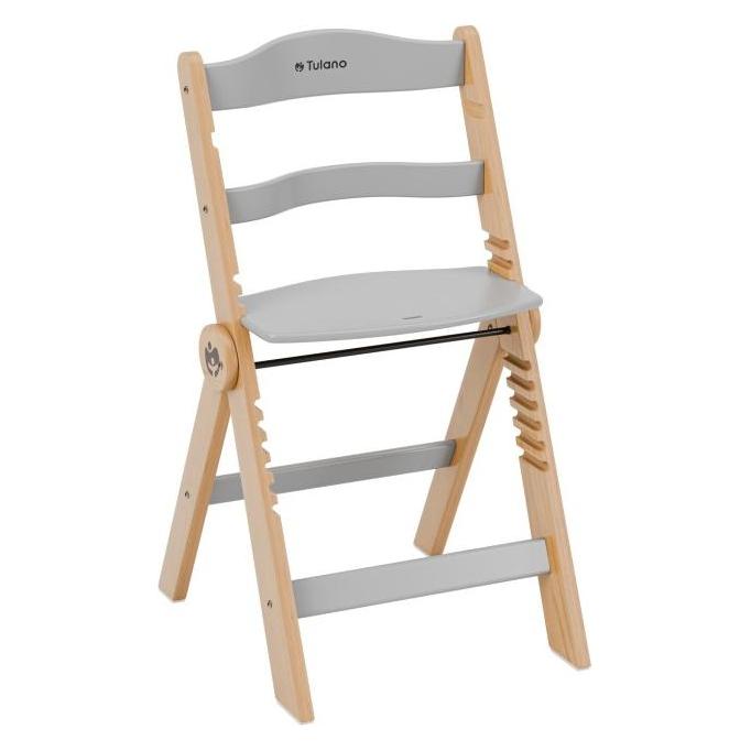 Tulano Holzfutterstuhl Morsel 45 Natur-Grau (Hochstuhl) (TN-MORSEL 45 NATURAL-GREY)