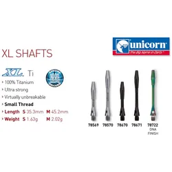 3er Pack Unicorn XL Ti Shafts S