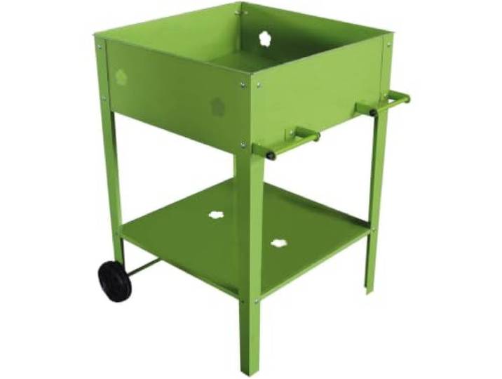 Habitat et Jardin Table de rempotage métal Laurier - 55 x 55 x 80 cm - Vert
