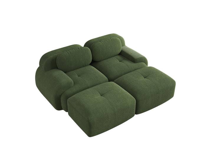Meubles Cosy Sofa Modulares 2-Sitzer,rutschfeste Unterseite, Cord, Grün, 178x70x208 cm, Wohnzimmer, Sofas & Couches, Sofas