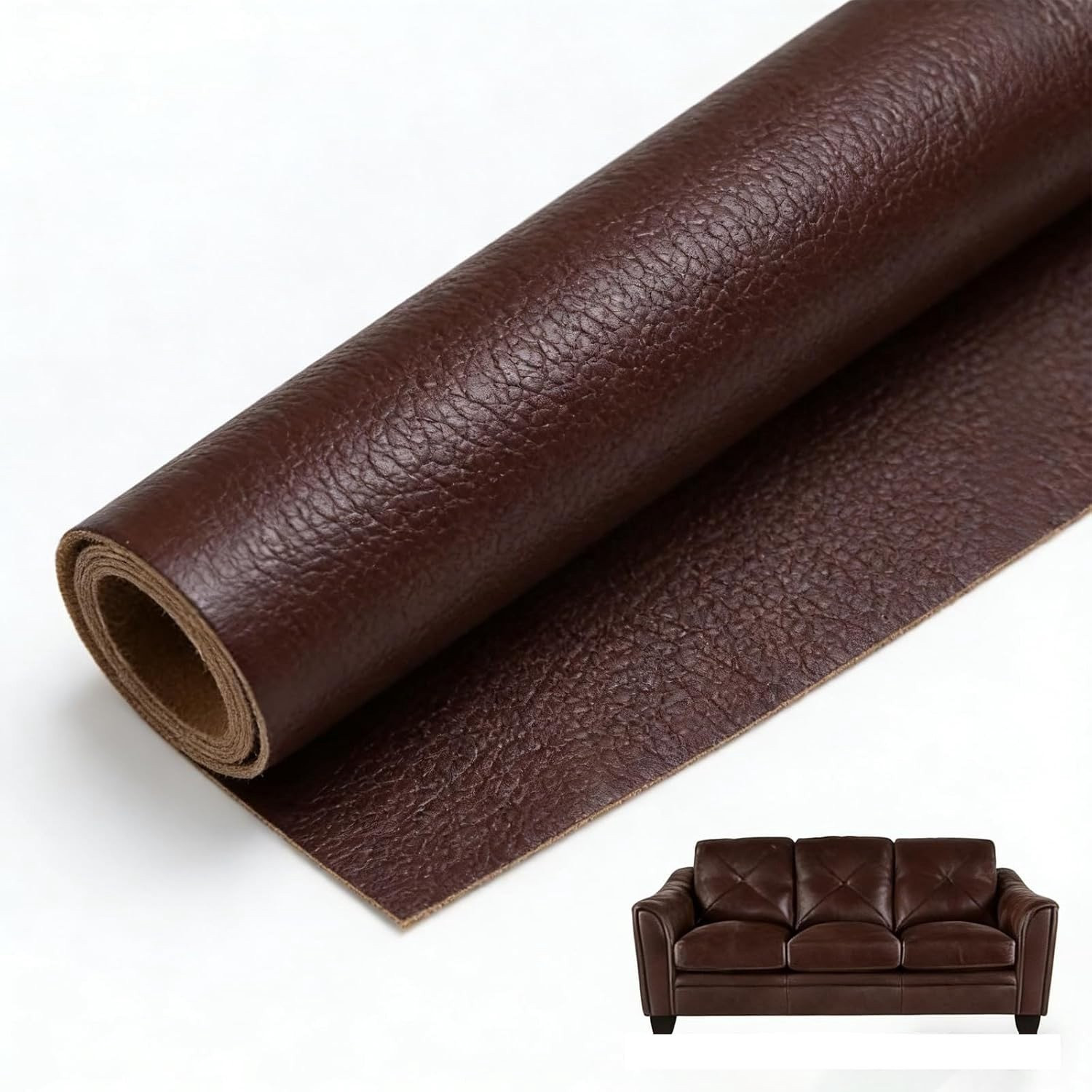 Zelfklevende herstelset voor leren meubels en accessoires in donkerbruin, 50 x 137 cm