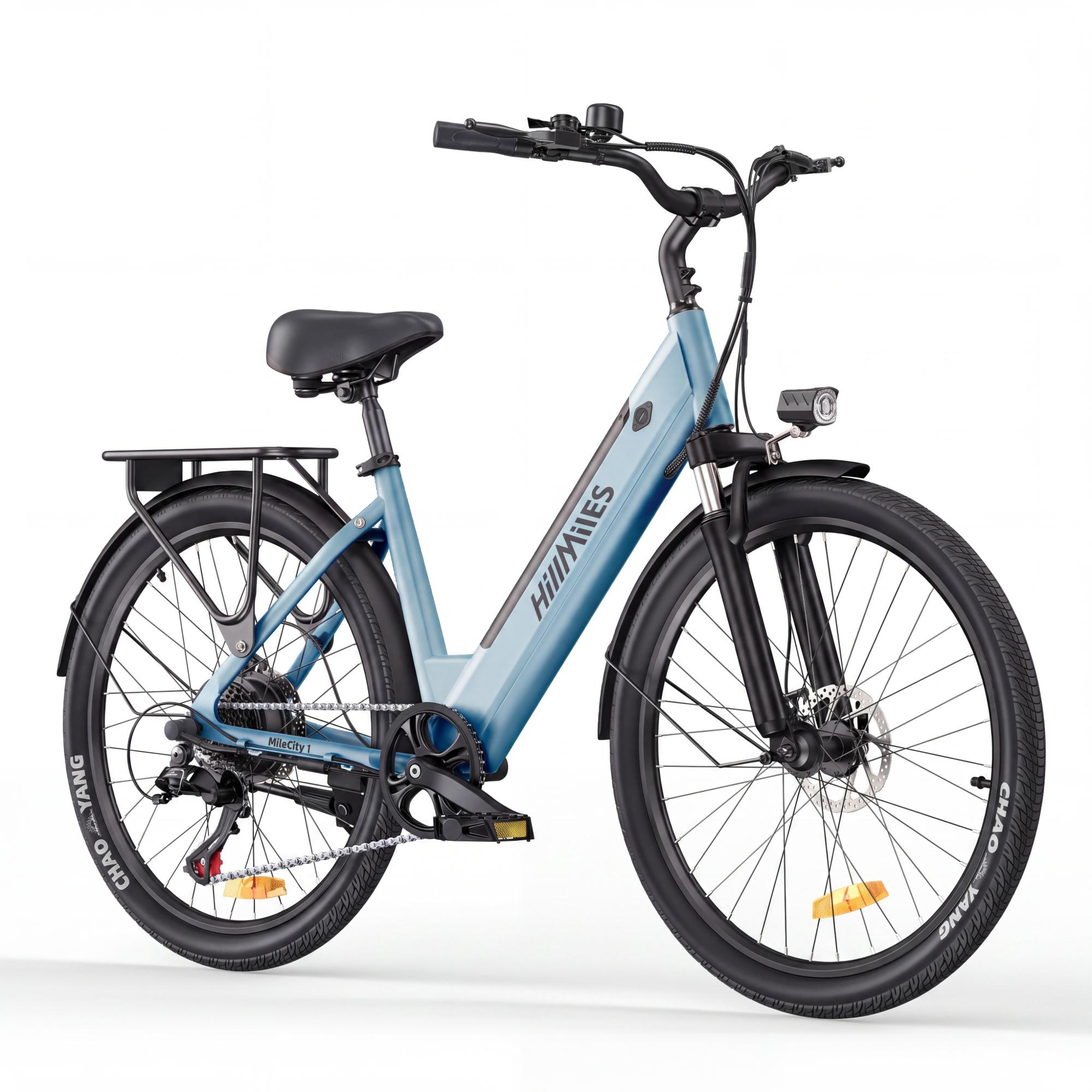 HillMiles E Bike, City E-Bike & E-Hollandrad mit 36V 13Ah Akku bis zu 80-100km, SHIMANO 7-Gang, 250W Motor&25km/h, MileCity1
