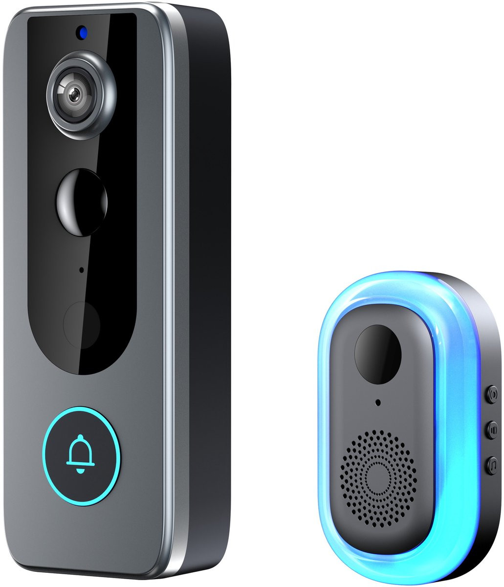 Wifi draadloze HD-deurbelcamera met audio voor thuis, zwart
