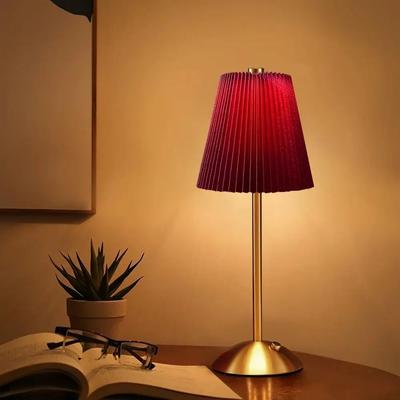Inspired Living Rechargeable Touch Sensor LED Table Lamp Wireless Reading & Bedside Light red