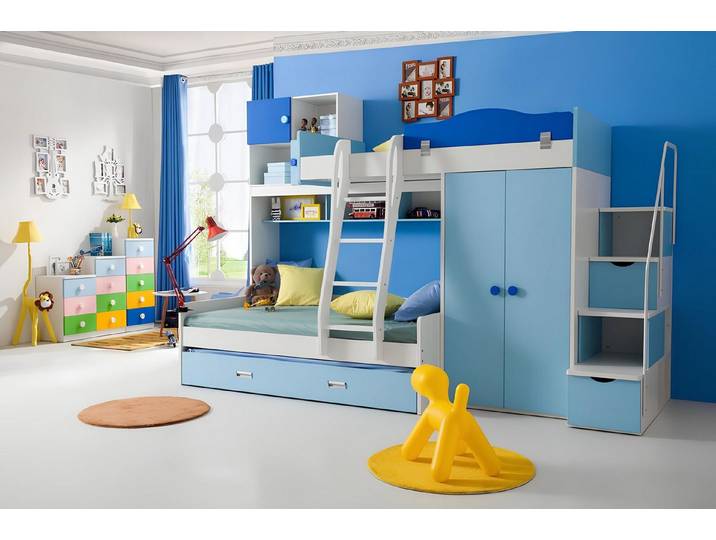 JVmoebel Etagenbett Hochbett aus echtem Holz für Kinderzimmer mit gemütlichem Design (Etagenbett), Made in Europa