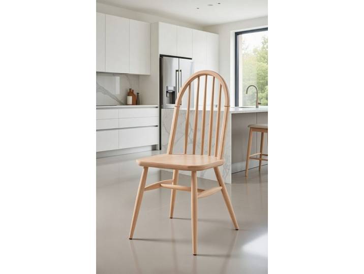 JVmoebel Barhocker Eleganter Holzstuhl beige mit ergonomischer Rückenlehne für Komfort