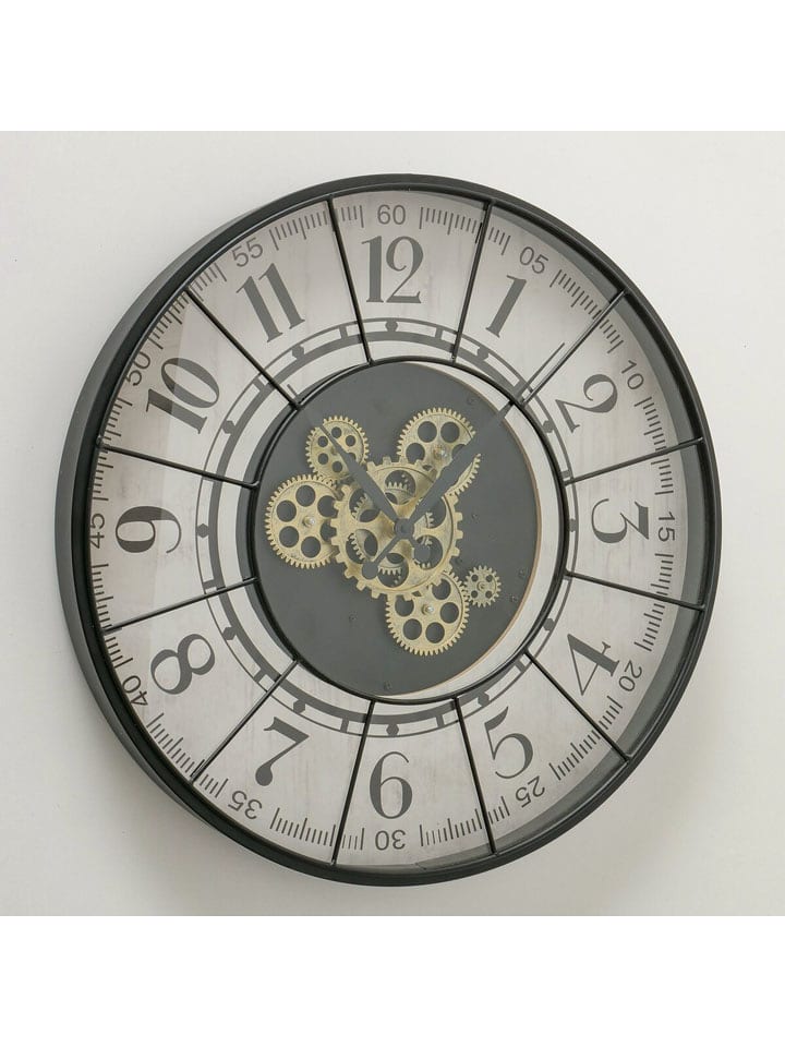 Boltze Wanduhr "Metropol" in Grau - Ø 57 cm - onesize
