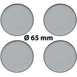 4 x Ø 65 mm Polymere Aufkleber / Chrom-Optik / Nabenkappen, Felgendeckel