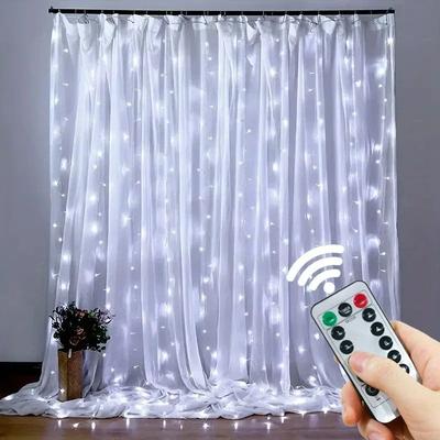 Uplift Picks USB LED Curtain Fairy Lights With Eight Modes For Magical Celebrations white 3mx2m 200leds