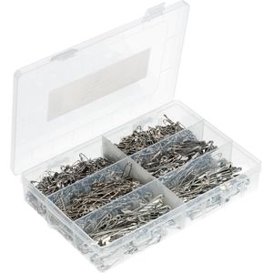 Böttcher-AG Sicherheitsnadeln Premium, silber, Metall, in Sortimentskasten, 6 Größen 22-50 mm, 850 Stück