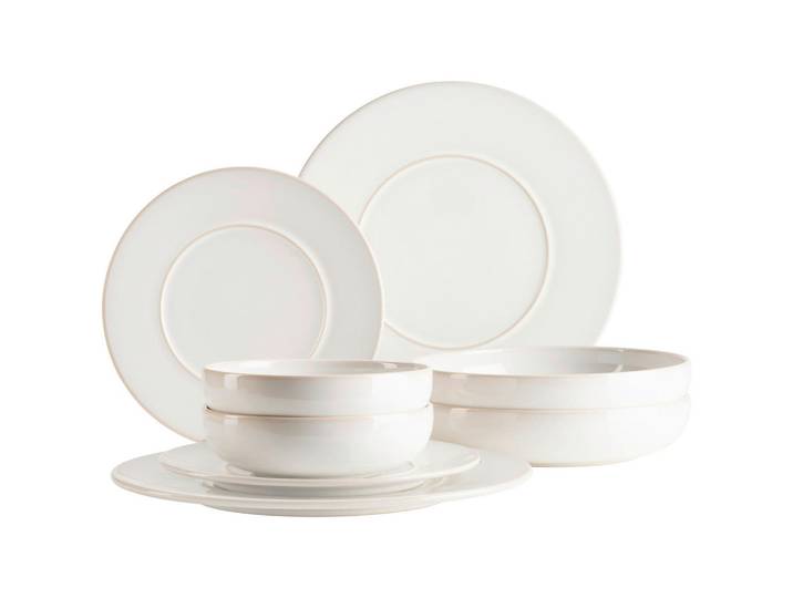Mäser Kombiservice Unico, Weiß, Keramik, 8-teilig, 520 ml, Essen & Trinken, Geschirr, Geschirr-Sets, Kombiservice