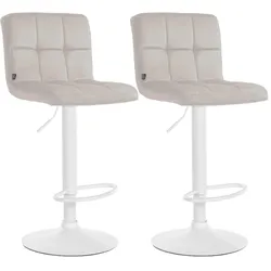 2er Set Barhocker Peru Samt weiß
