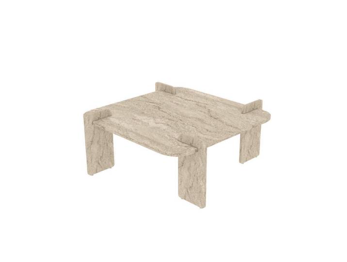 Calicosy Couchtisch mit quadratischer platte 90/90/35 cm, Beige, Holzwerkstoff, 90x35x90 cm, Wohnzimmer, Wohnzimmertische, Couchtische