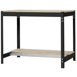 SimonRack Arbeitstisch für Werkstatt, 1510x760 mm, Tragfähigkeit 600 kg, Schwarz - BT-0