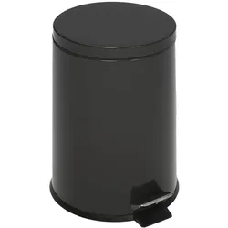 PROREGAL Robuster Tretabfallsammler mit Fußpedal & Inneneimer mit Griff | 12 Liter, HxBxT 40x25x25cm | Verzinkter Stahl | Anthrazit | Mülleimer