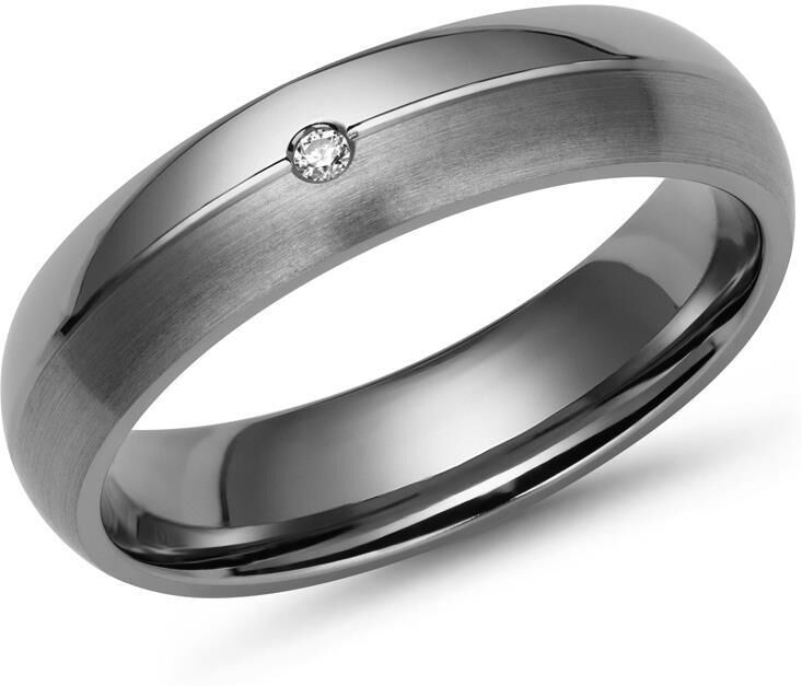 Unique Titan Ring matt/glänzende Kombination silber