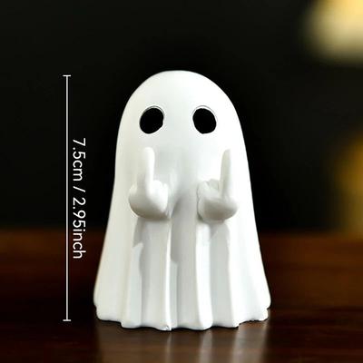 Uplift Treasures Cute White Ghost Festival Decoration Figurine white