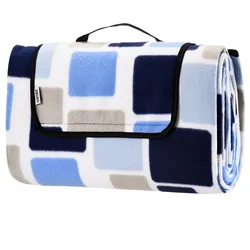 Detex Picknickdecke Quadrate/Blau 2x2m