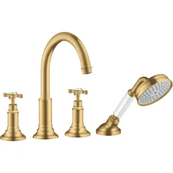 hansgrohe AXOR Montreux 4-Loch Fliesenrandarmatur, 16544250, Farbe: Brushed Gold Optic