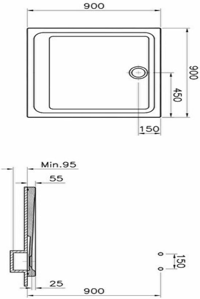 Receveur de douche ARKITEKT carré 90 x 90 cm antidérapant VITRA 5806L003M0578 Blanc