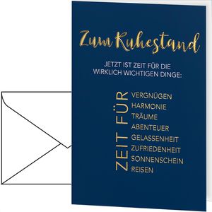 Perleberg Abschiedskarte 7410044-2, für Ruhestand, Klappkarte mit Umschlag, 11,6 x 16,6 cm