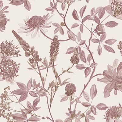 "Veer Decor Botanical Blueprint Painterly Branches Wallpaper - Roll 20.86""x33ft"
