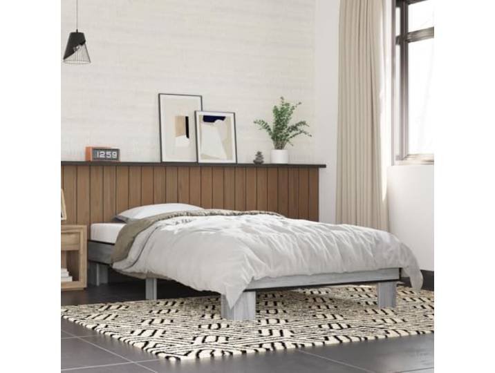 YNGBHFNOP Holzwerkstoff Stabilität Schlafzimmer Robust 75x190 cm Grau Bettgestell Grau Sonoma 75x190 cm Holzwerkstoff und Metall Stabil Schlafzimmer Bett Lattenrost