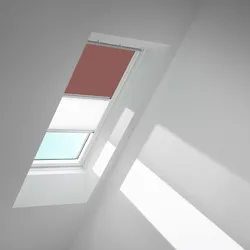 VELUX Verdunkelungsrollo Duo DFD Rosenholz/Weiß 4578, PK08, Aluminiumschiene,GGU,Manuell,VELUX
