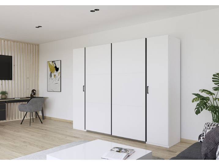 Armoire combinée Kronach 268cm Blanc/Blanc alpin Gris