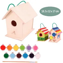 Spielba Vogelhaus Kreativset mit Farben + Pinsel