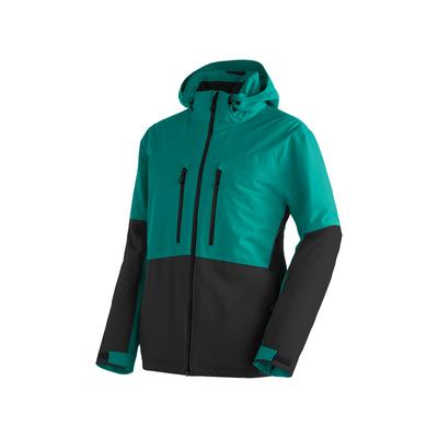 Skijacke MAIER SPORTS "Golte", Herren, Gr. 58, grün (cyan), 100% Polyester, Jacken Skijacke, Herren Winterjacke wasserdicht, mit RV-Taschen und Kapuze