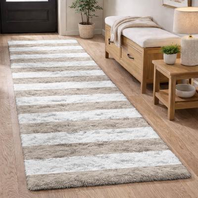 Addison Rugs Premium Washable Super Soft Harbor Stripe Dream Shag Rug