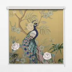 INNENROLLO - Fensterrollo - Rollo - 100x140 cm - Pfau auf einem Baum