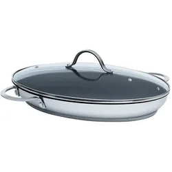 Kelomat Fischpfanne m. D. 38x26cm, Pfanne + Kochtopf, Silber