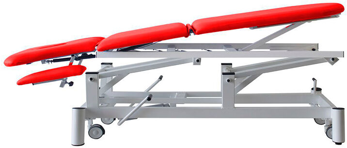 Marquesa hidráulica de três corpos Kinefis Quality multifuncional: com estrutura de aço soldado, regulação em altura com duas pedales, rodas escamoteables, braços regulables e orifício facial