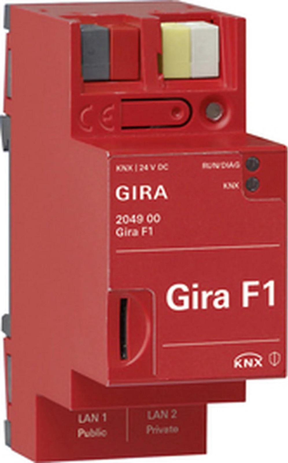 Gira F1 KNX-brug 204900, IP naar TP, 1000 groepen, KNX Secure, DIN-rail montage