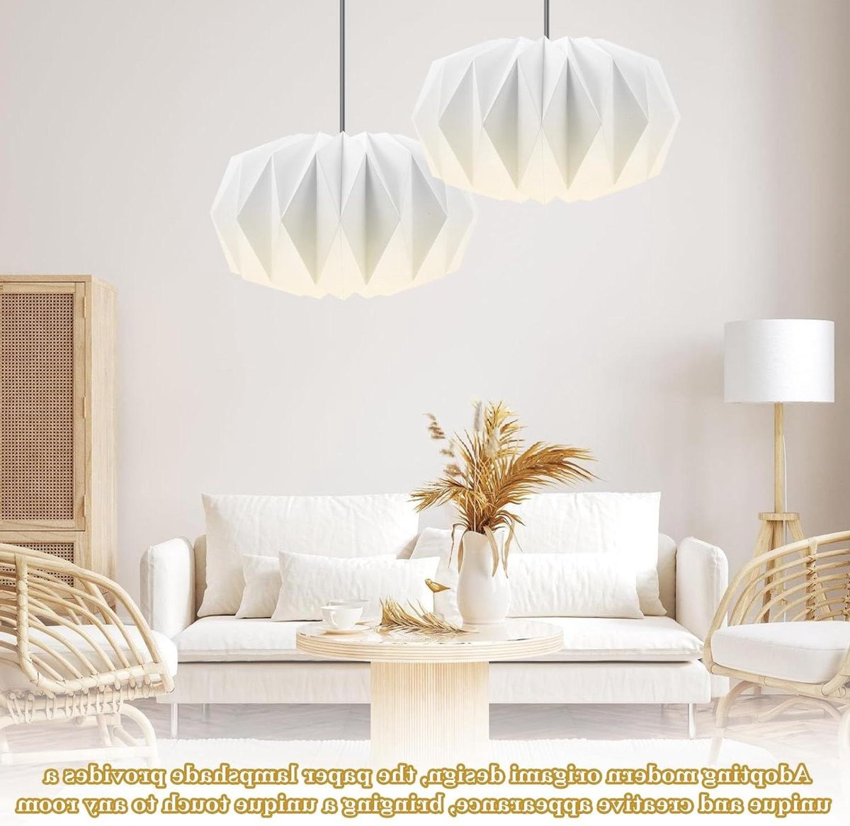 Origami design papieren lampenkap - Scandinavisch creatief en decoratief