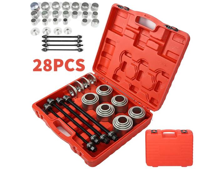 Kit universel de 28 pièces pour presser et retirer les bagues de suspension, roulements et autres composants automobiles – Outil d'installation et de réparation pour l'entretien automobile