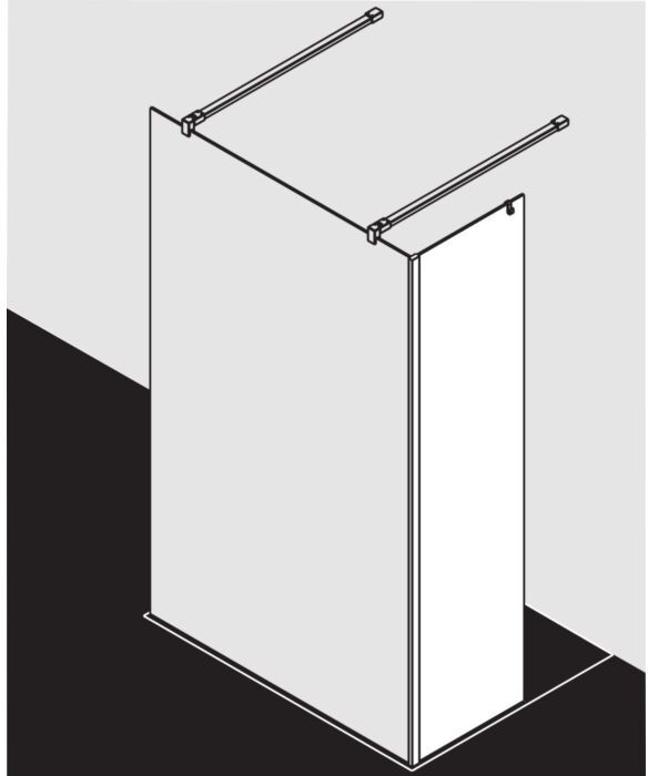 Kermi Xb Festfeld XBFFW06020VJK 61,7x200cm, silber hochglanz, ESG Spiegelglas, Glasanlage