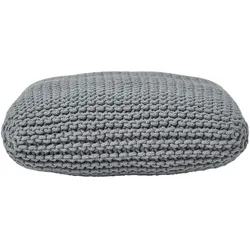 STRICK-POUF grau, Bodenkissen 70/70/20 cm