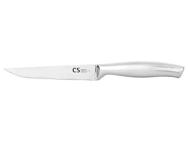 Steakmesser CS KOCH-SYSTEME SILVER 6-teiliges Set, Edelstahl rostfrei 18/10 , silber, B:20mm, Edelstahl, Kunststoff, Essmesser, Steakmesser, mit fein gezahnter Klinge für müheloses Schneiden ohne Reißen