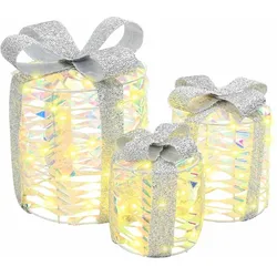 vidaXL Geschenkbox Dekoration 3 pcs Warmweiß 20 x 20 x 20 cm Haustier