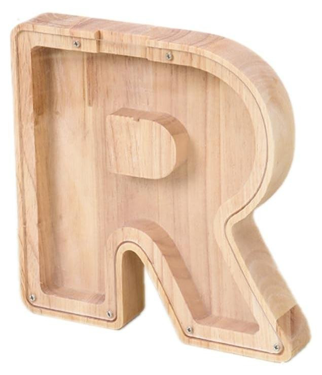 Gepersonaliseerde houten letters spaarpot voor kinderen - Transparant