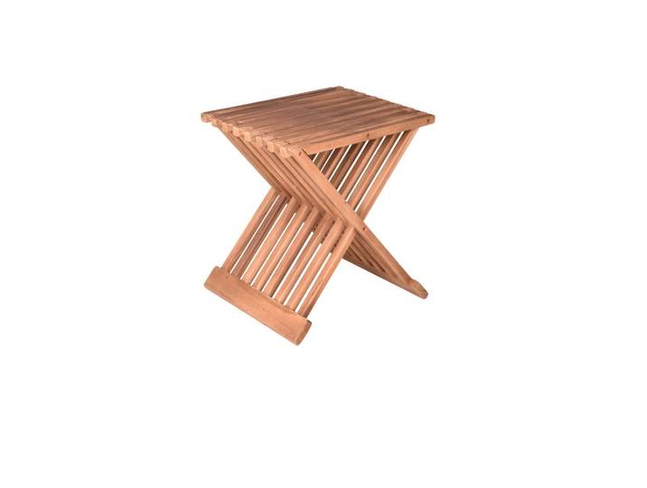 Gardenson Beistelltisch, Braun, Holz, Teakholz, Hartholz, quadratisch, eckig, X-Form, 29x44x39 cm, Sitzgelegenheit, gastro- und objekttauglich, wetterfest, UV-beständig, einfacher Aufbau, Holzmöbel, Holztische, Wohnzimmertische Holz, Beistelltische Holz