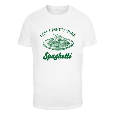 T-Shirt MISTERTEE "MisterTee Upsetti Spaghetti Tee", Herren, Gr. XS, weiß, 100% Baumwolle, bedruckt, normal, Rundhals, Shirts T-Shirt