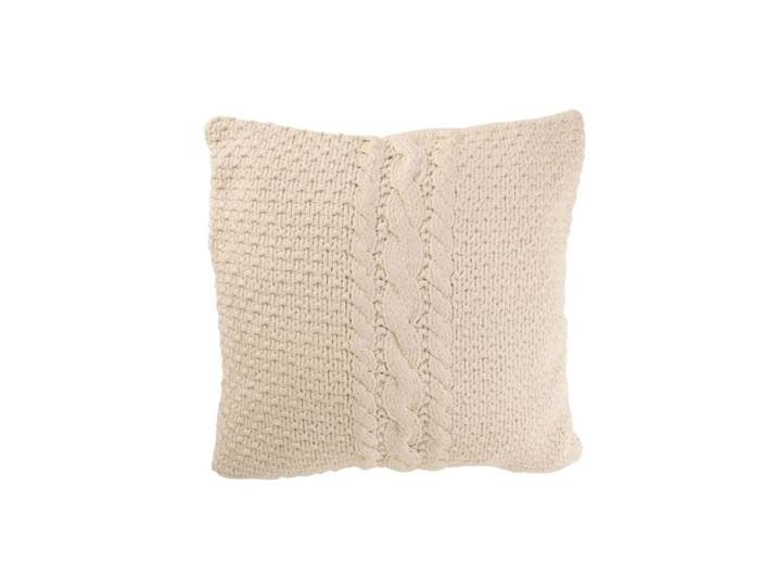 Coussin carré tricoté en coton blanc 50x50x12 cm