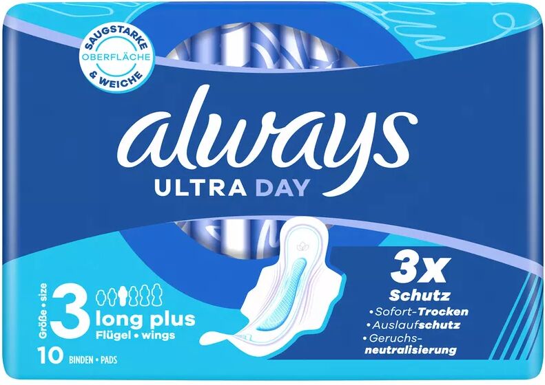 Always - Ultra Damenbinden Long Plus (Grösse 3), 10 Stück