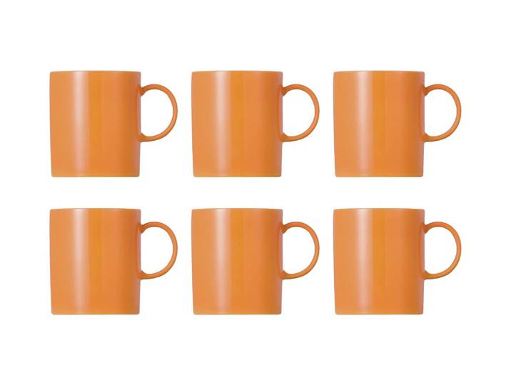 Tasse THOMAS PORZELLAN Sunny Day 300 ml, 6 Stück , orange, H:8,8cm Ø:7,7cm, Porzellan, Trinkgefässe, Tasse, Tassen-Set mit Henkel