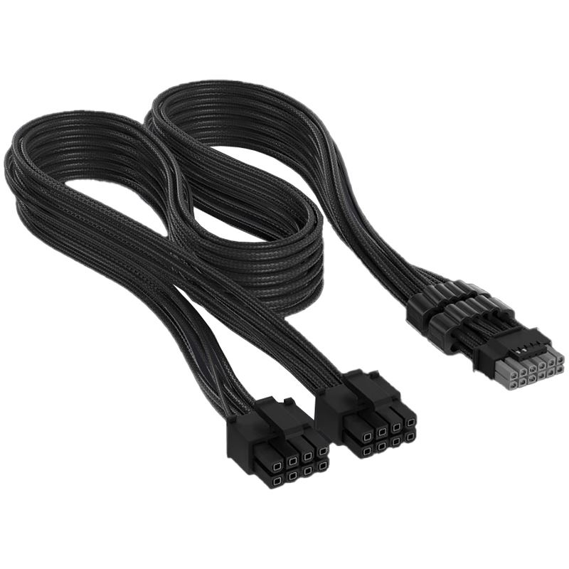 Corsair Premium Sleeved 2x 8-Pin zu 12V-2x6-Kabel, für Typ-4-Netzteil - schwarz